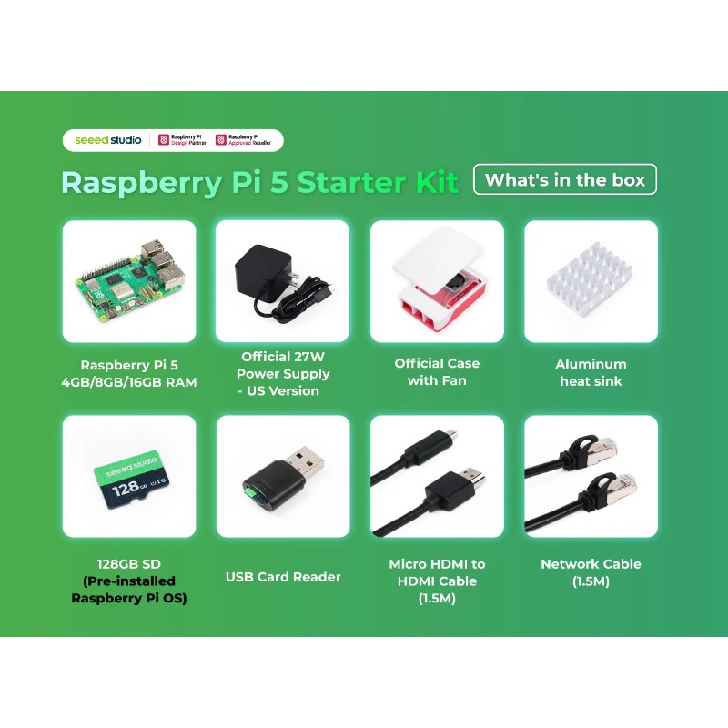5 Starter Kit - 4GB/8GB/16GB R - đánh giá và giá Raspberry Pi 5 8Gb Kit